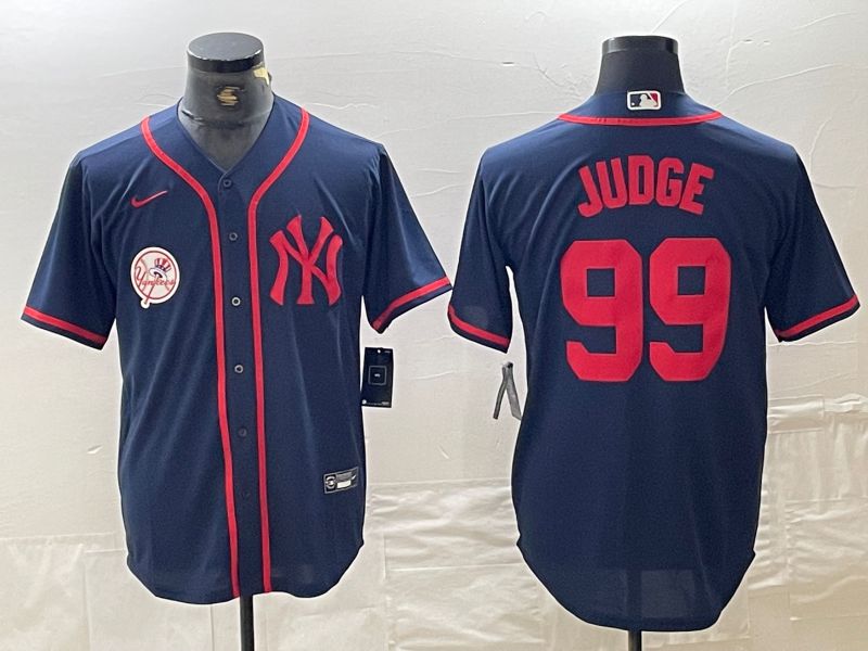 Men New York Yankees #99 Judge Blue Third generation joint name Nike 2024 MLB Jersey style 3->new york yankees->MLB Jersey